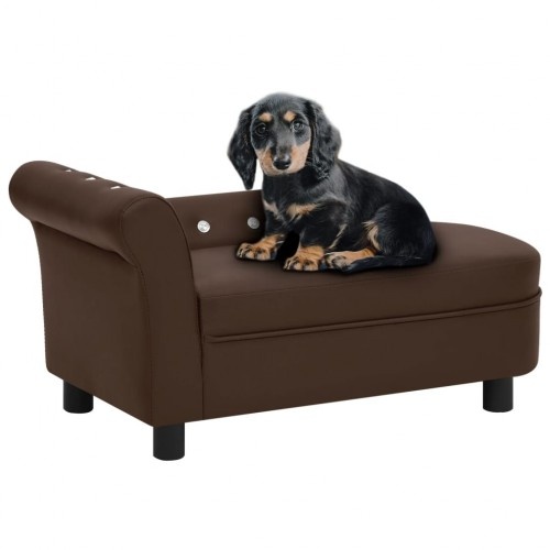 sofá oval marrom para cães vidaxl