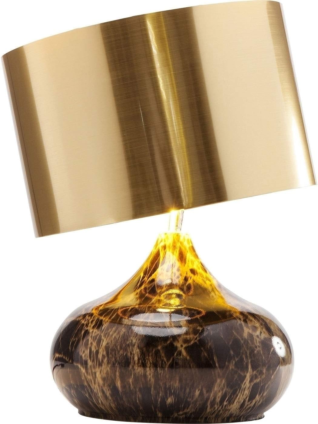 Kare Design Tischlampe Mamo Deluxe Braun/Gold, Tischleuchte, Schreibtischlampe edel, Nachttischlampe, Schreibtischlampe, Leuchtmittel nicht inklusiv, Dekoleuchte, 41x30x30cm (H/B/T)