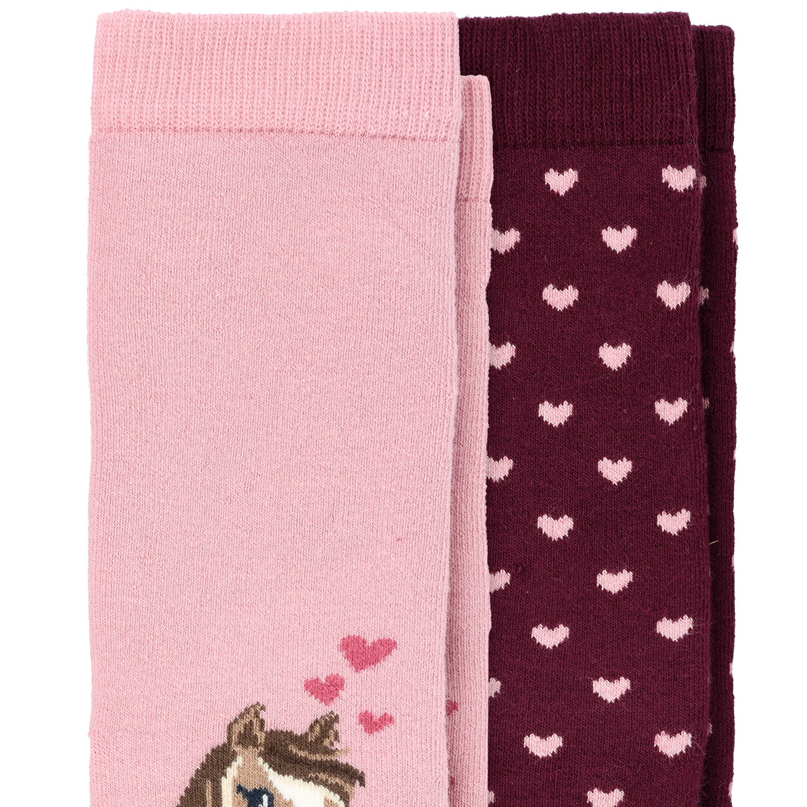Topolino 2 Paar Mädchen Socken im Set rosa / dunkellila