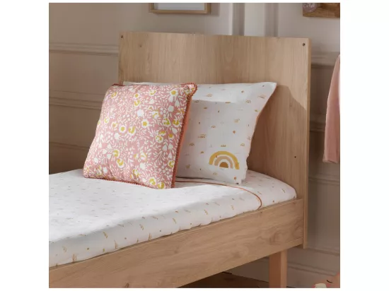 Housse de couette 100x135cm et taie d'oreiller coton blanc
