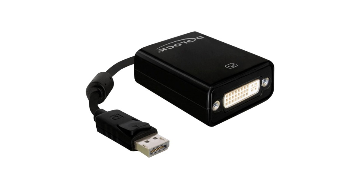 DeLOCKDisplayPort naar DVI-I adapter  (Zwart, 0,12 meter, Passief)