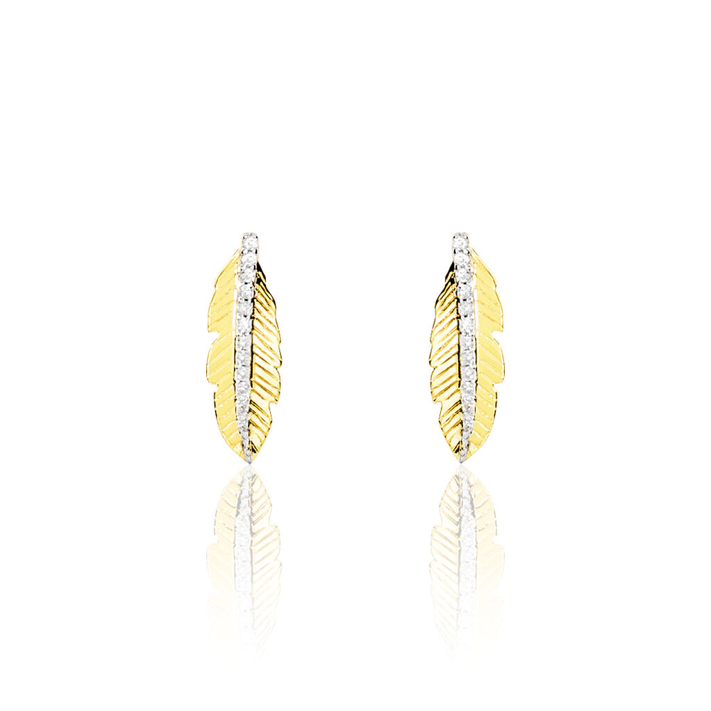 Boucles D'oreilles Puces Paola Or Jaune Diamant