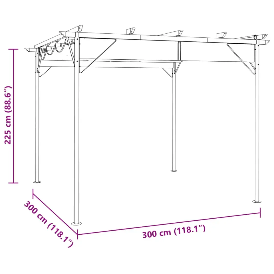 vidaXL - Pergola - Taupe - Staal