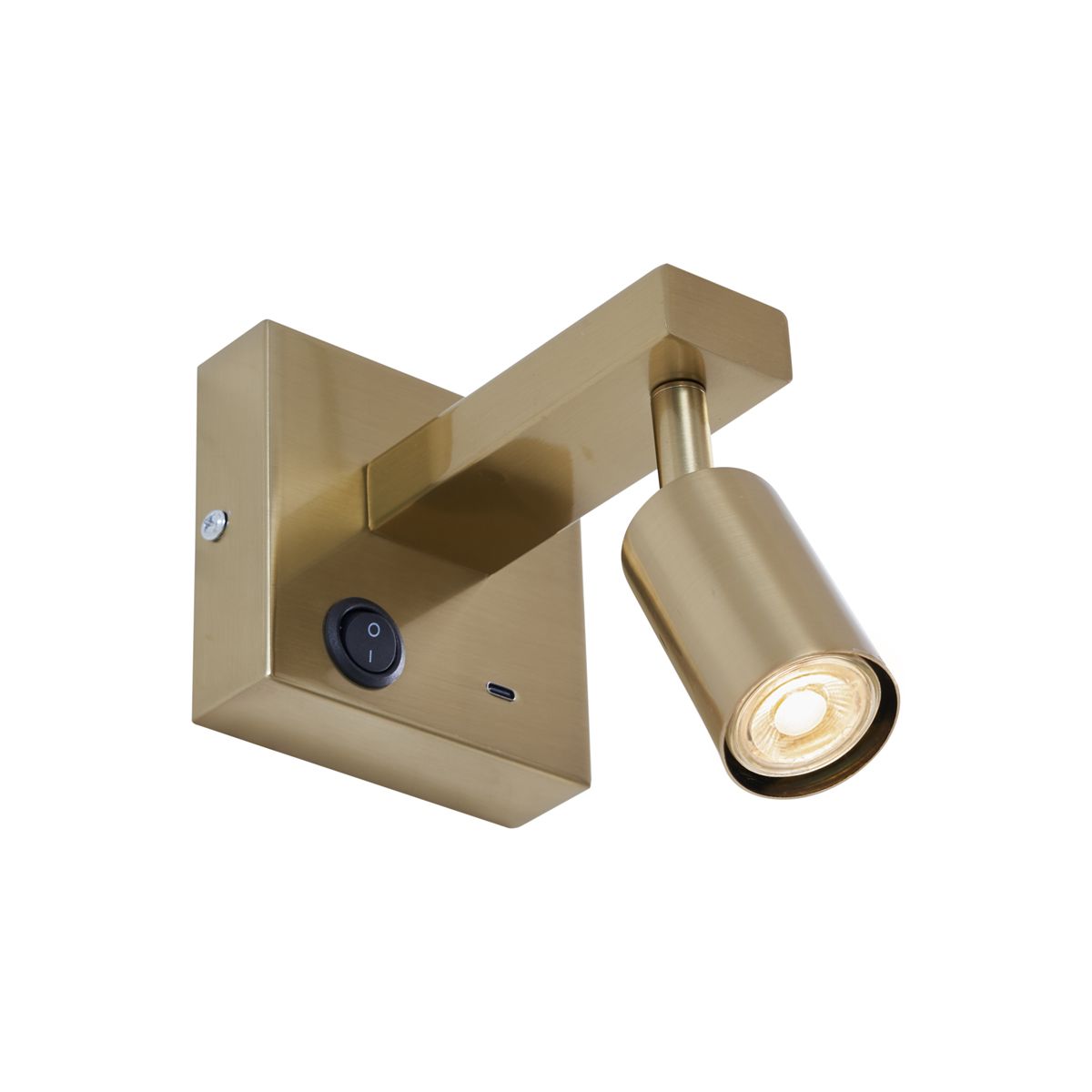Moderne wandlamp goud met USB-C kantelbaar - Rex