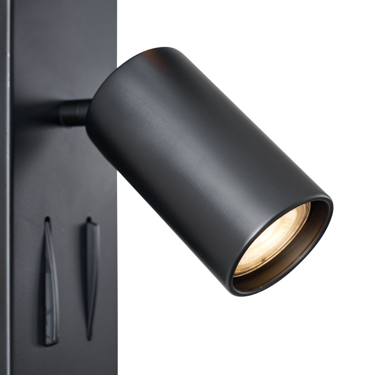 Moderne wandlamp zwart 2-lichts kantelbaar met USB-C poort - Lesly