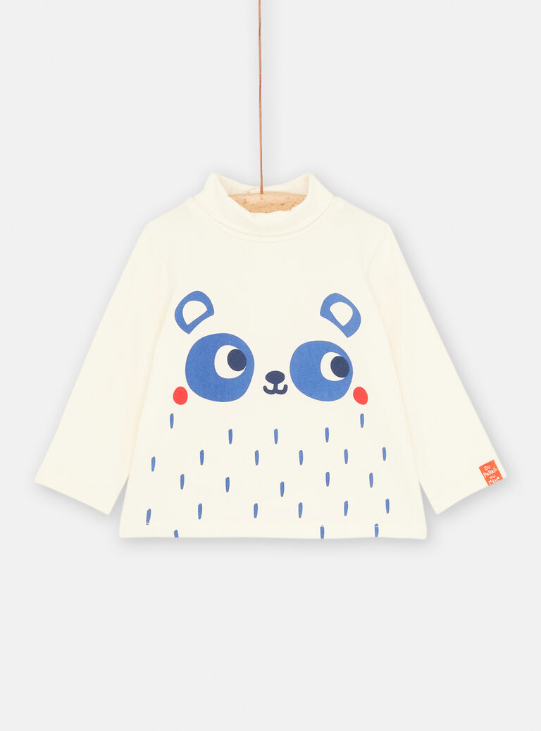 Sous-pull crème à col montant pour bébé garçon