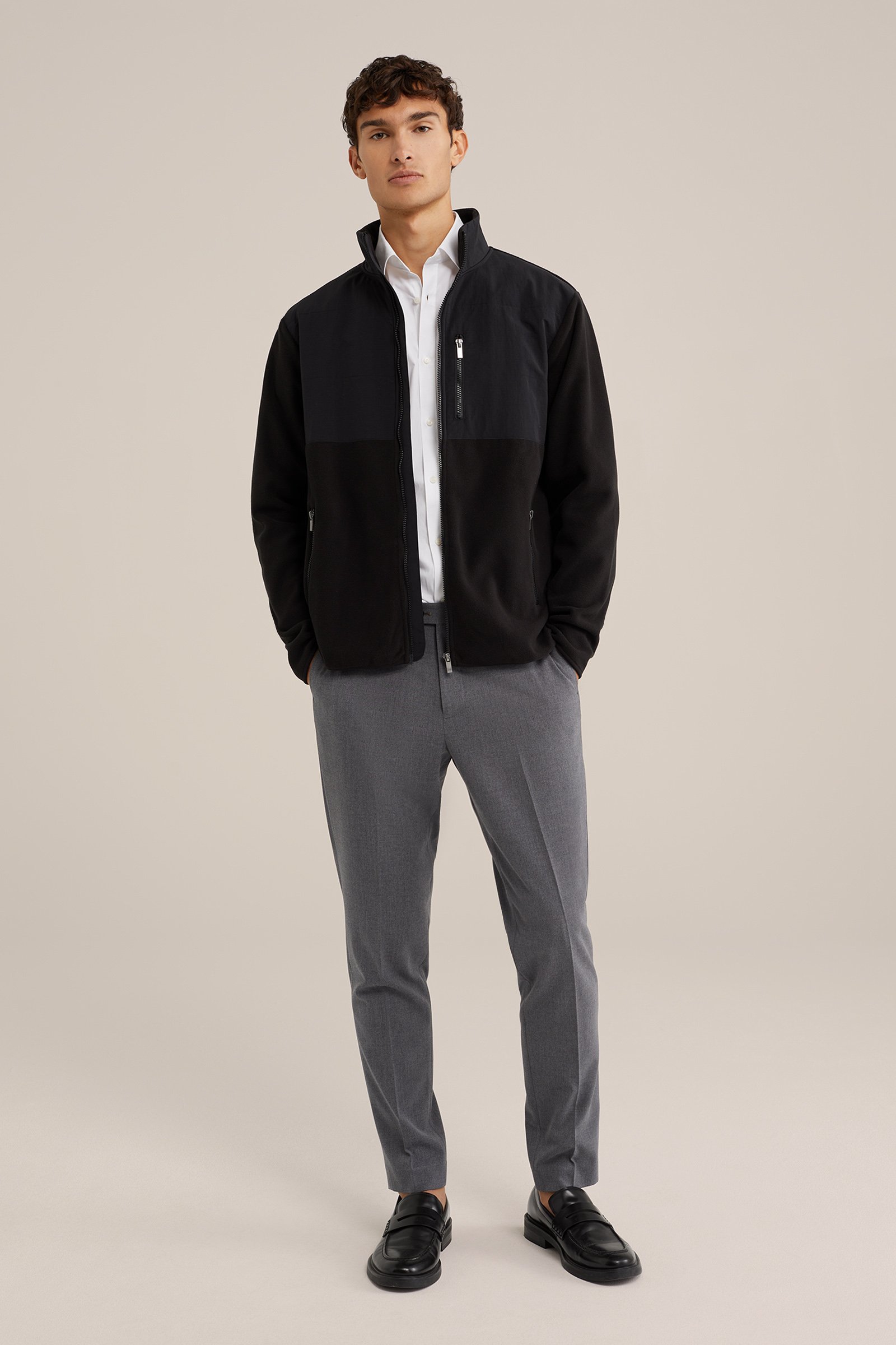 vest met rits WE Fashion Zwart