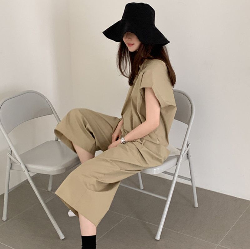 Felixia - Jumpsuit met wijde pijpen en kapmouwen