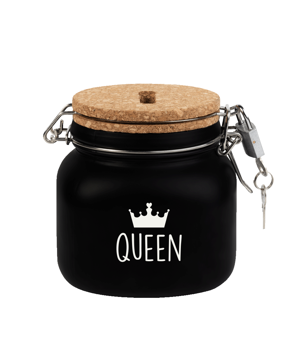 Zwarte Spaarpot Queen 12,5cm