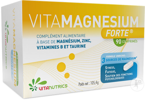 Vitanutrics VITAMAGNESIUM 3 Sels de Magnésium 90 Comprimés