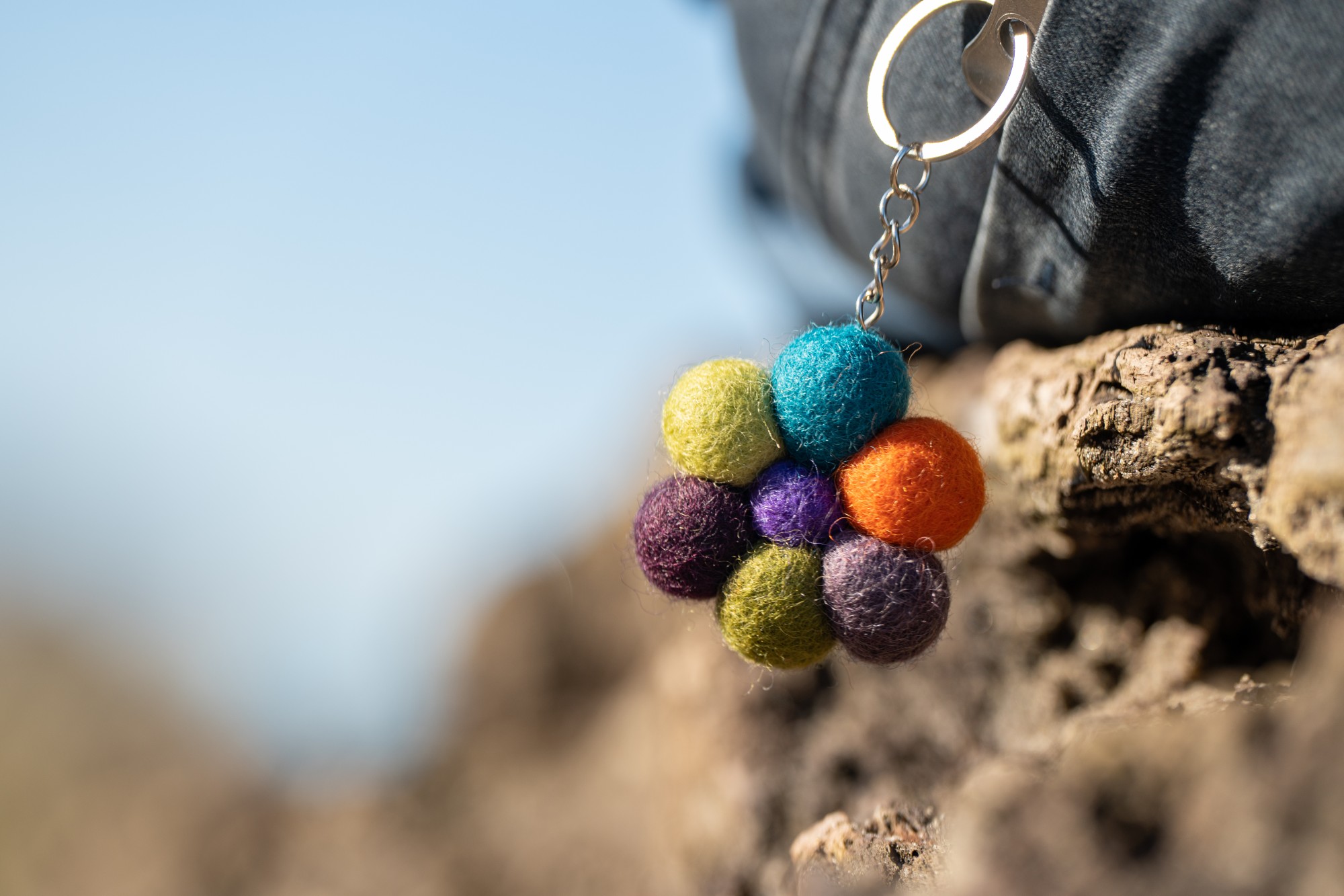 Schlüsselanhänger 'Blüte', aus Filz, multicolor günstig bestellen