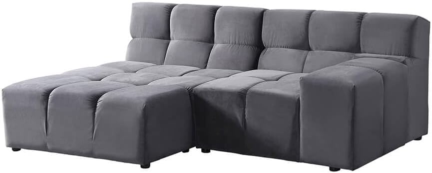 Home Deluxe Modulares Sofa Orlena - L Links Anthrazit |Ecksofa, Samtstoff, Samtsofa, Modulsofa