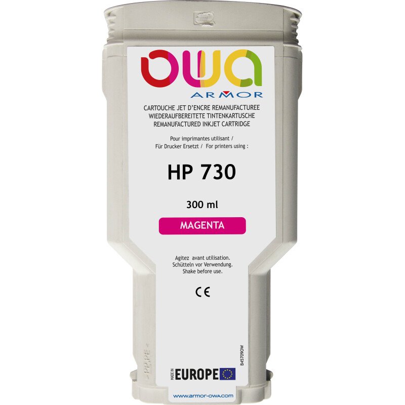 Cartouche d'encre traceur remanufacturée OWA - standard - Magenta - pour HP 730
