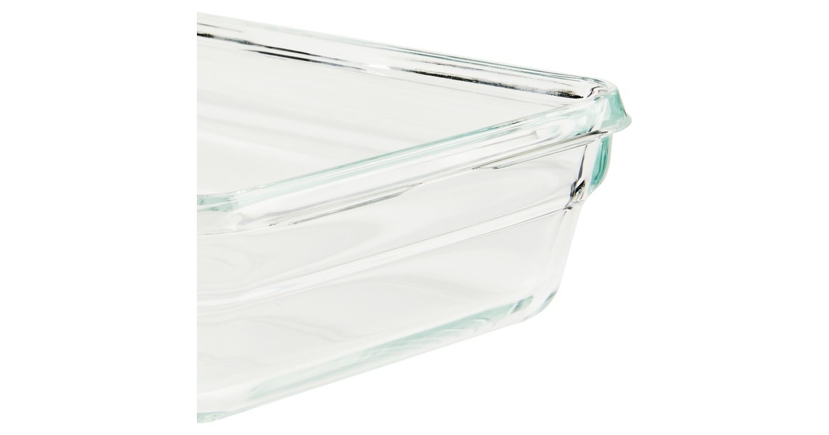 EmsaClip & Close Glazen vershoudbakje, 0,8 L  doos  (Transparant/rood, rechthoekig)