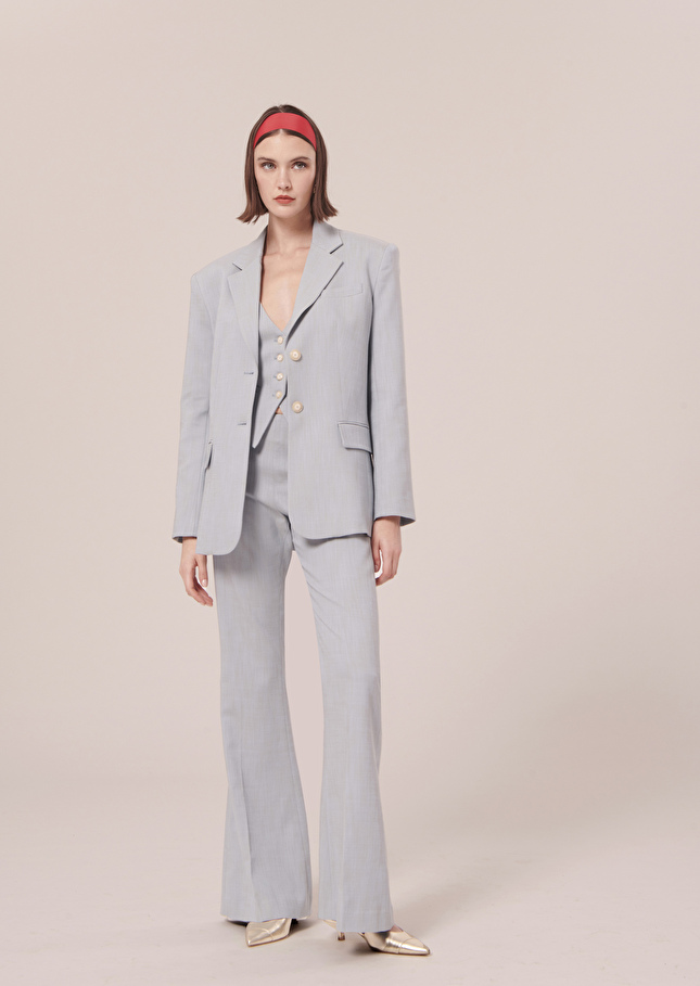 Veste Vasiliebleue en tissu flammé