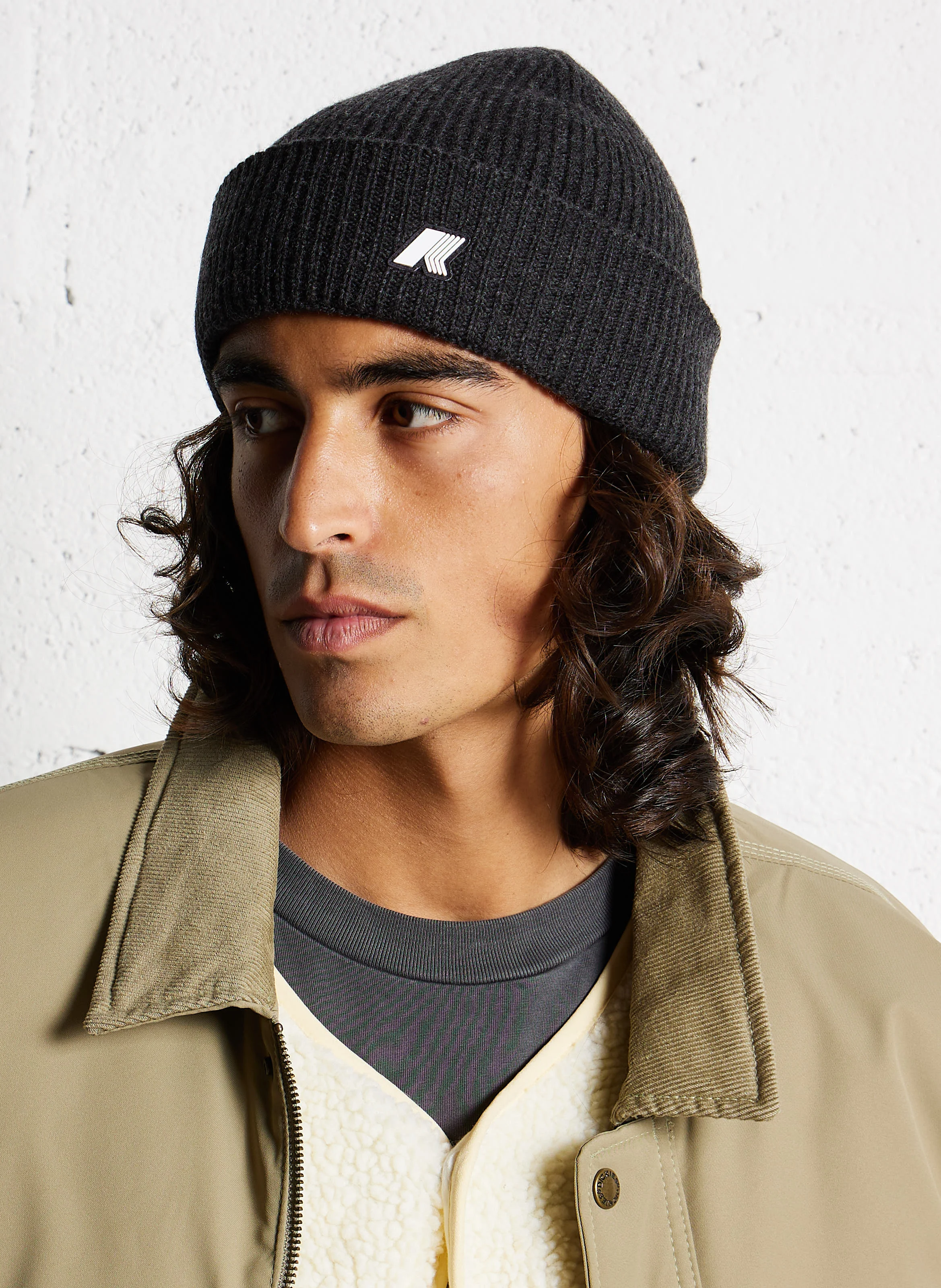 BRICE CARDIGAN STITCH WOO - Bonnet en laine | Noir