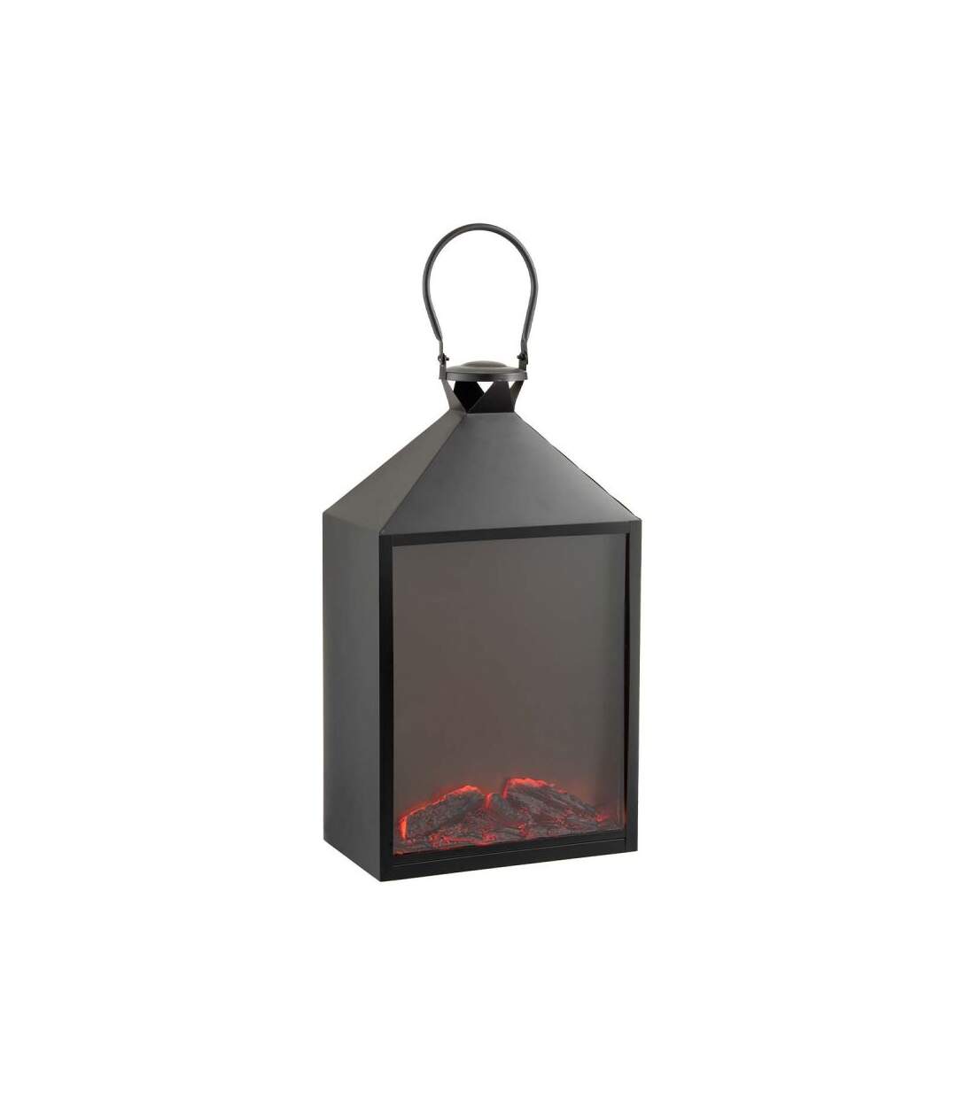 Paris Prix - Lanterne Cheminée Design led 68cm Noir