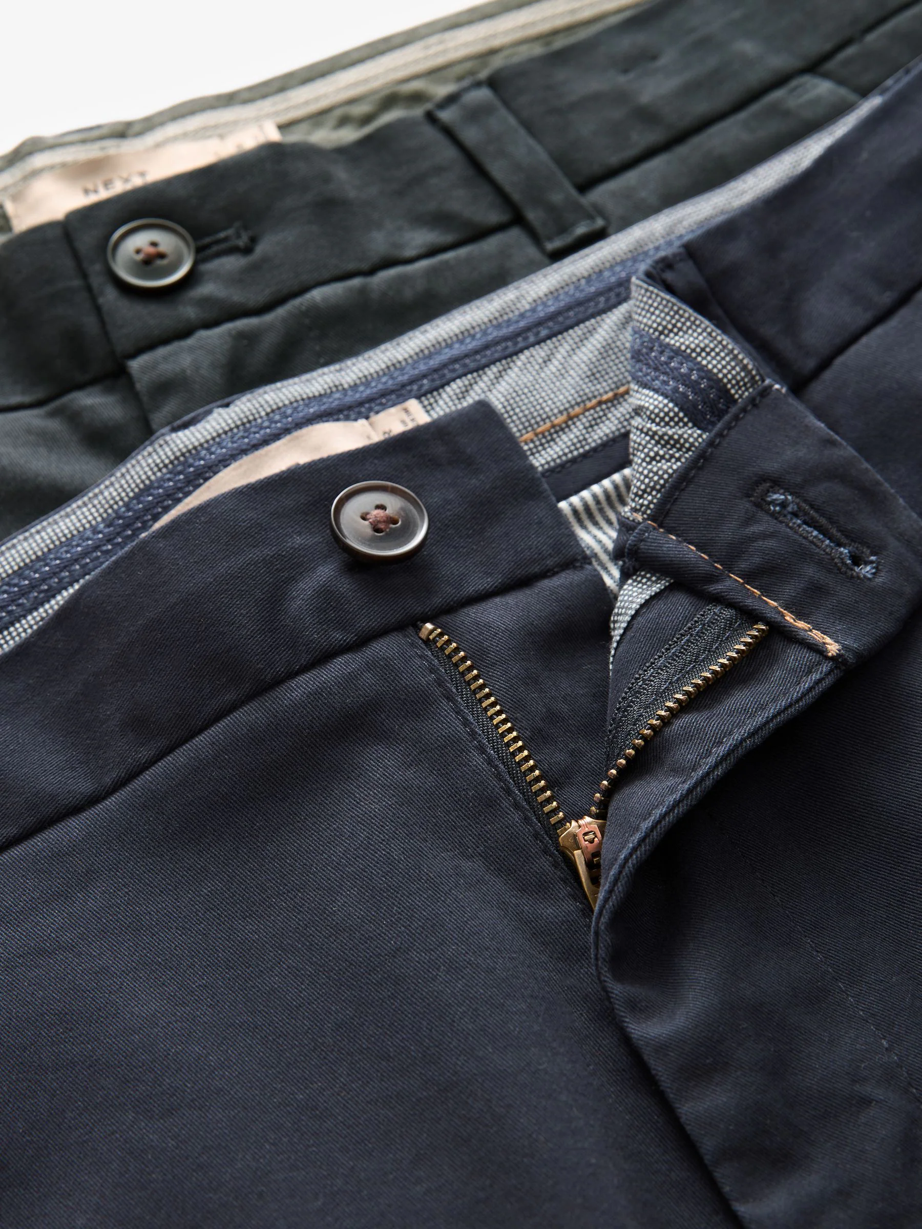 Marineblauw/grijs antraciet - Straight fit - Stretch chino's verpakking van 2