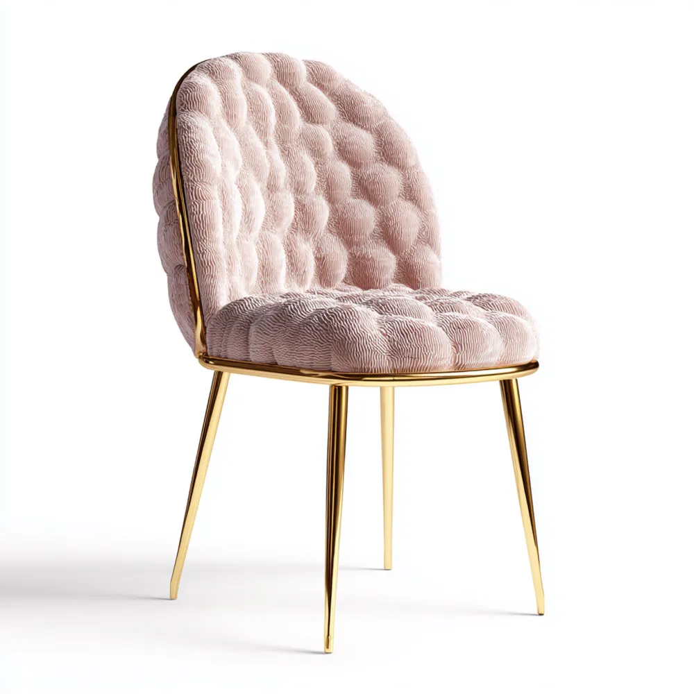 Esszimmerstuhl Cordstoff 45x60x90 cm - Rosa - Modernes Design