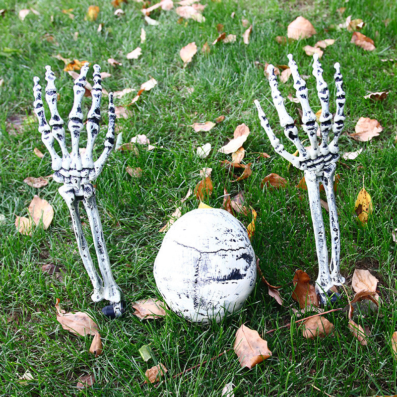 (3-tlg. Set) Halloween Garten Dekoration Grusel Party Skelett Rasen Accessoire