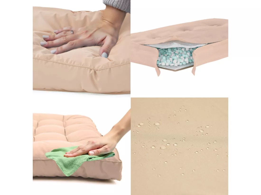 Coussins pour salon de jardin capitonné 60x60cm Beige