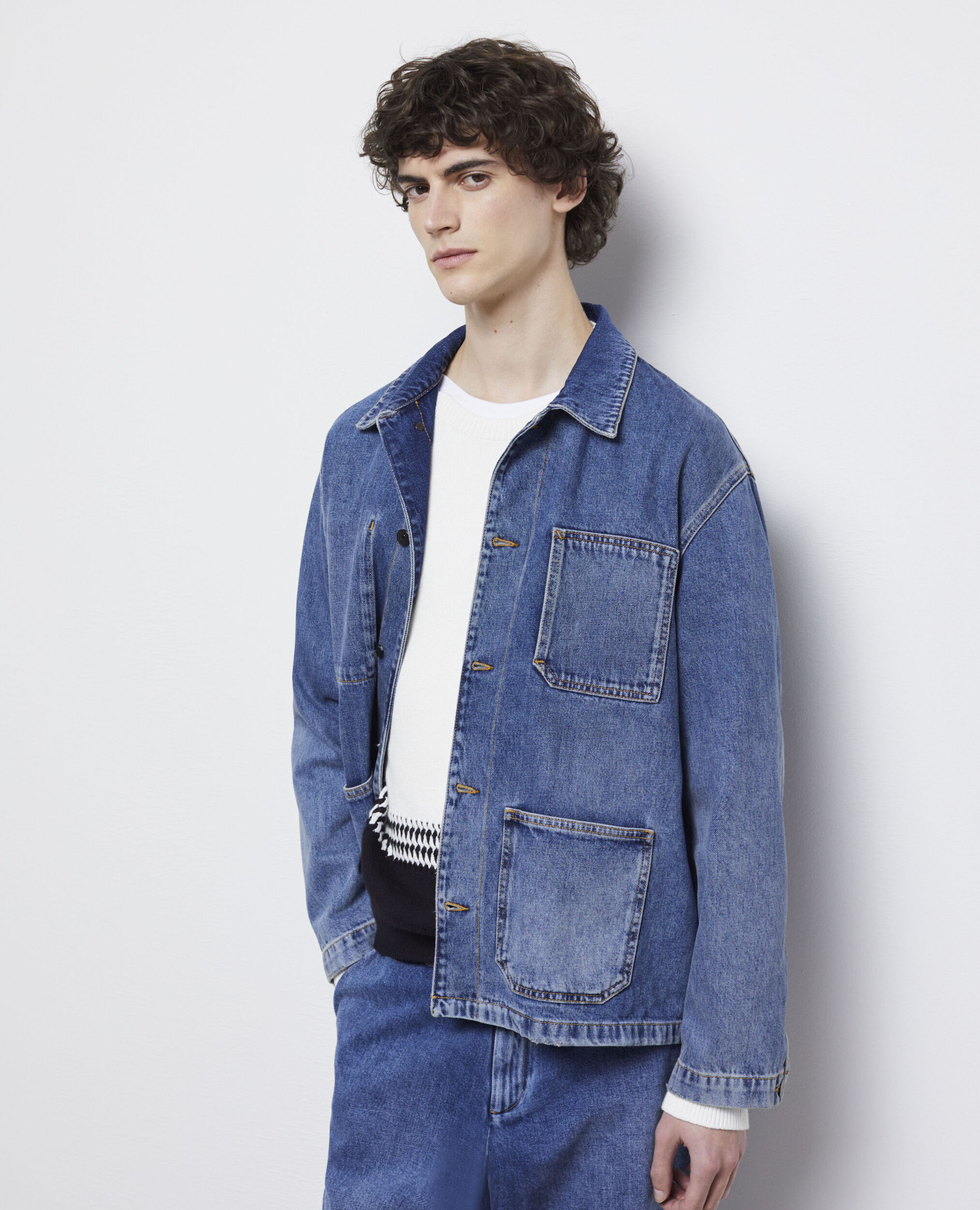 Surchemise en denim bleue