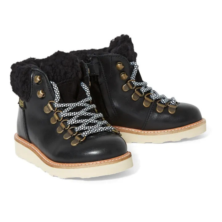 Young Soles Hiking Boots Fourrées Zip Eddie | Noir