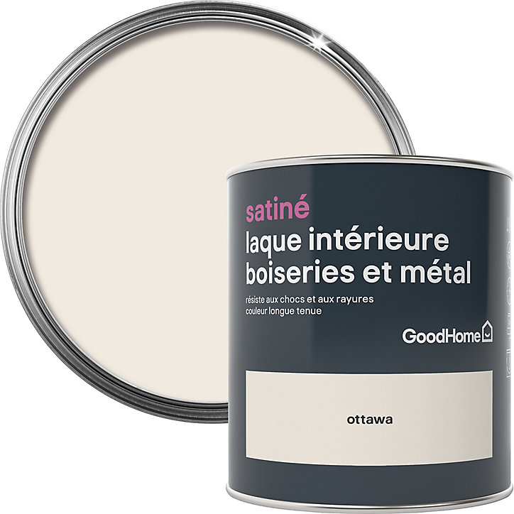 Laque boiseries et métal GoodHome Ottawa Satin 0,75L