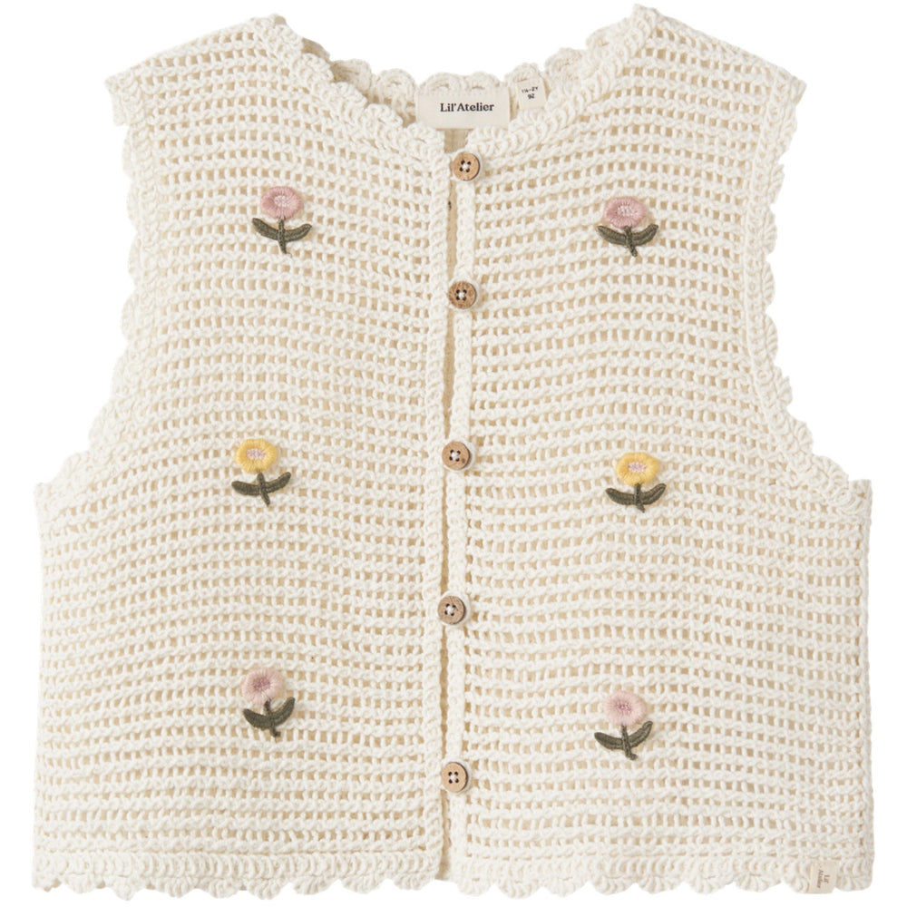 Køb Lil'Atelier Coconut Milk Nmfflora Strik Vest Lil