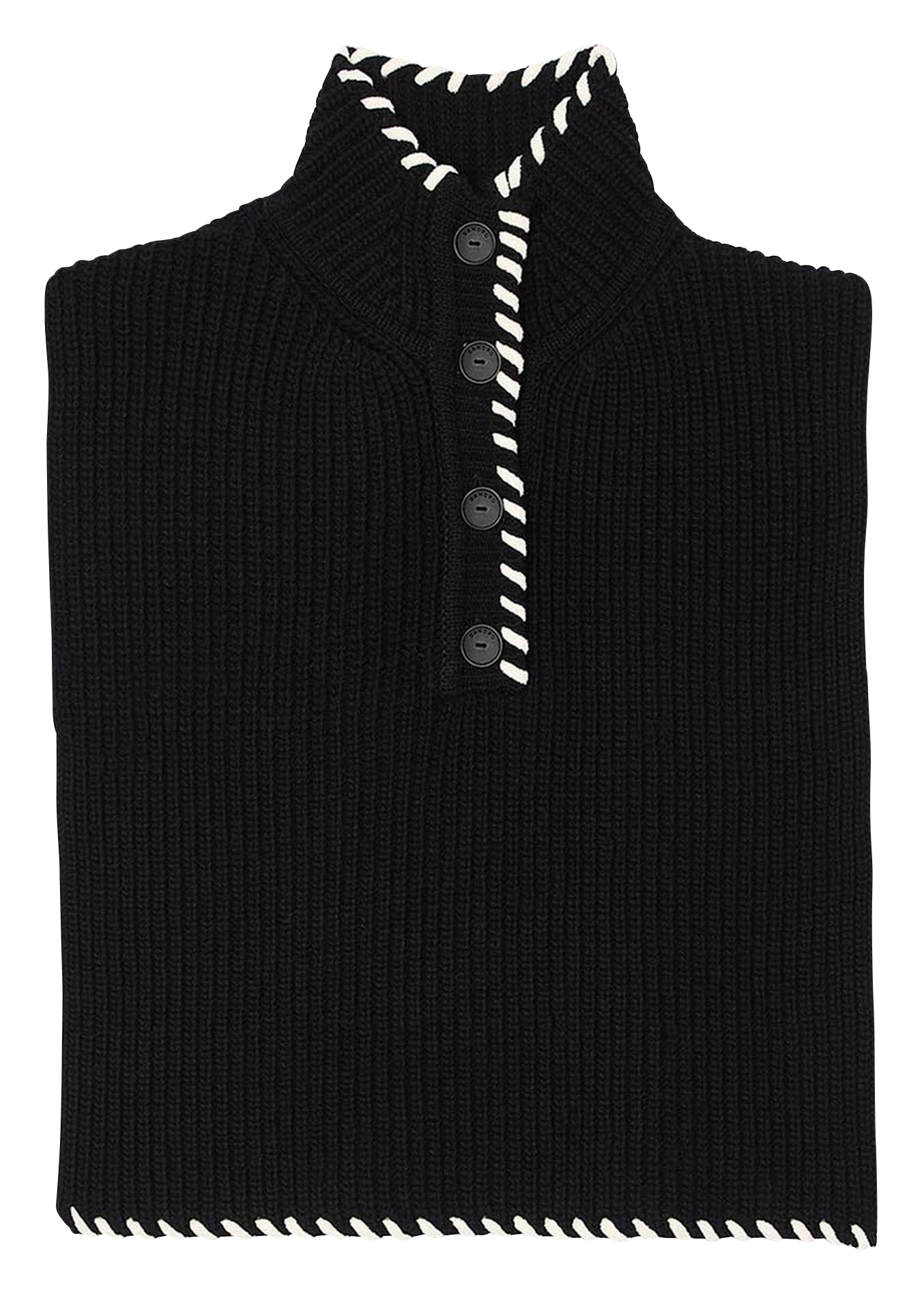 Col en laine mélangée | Noir