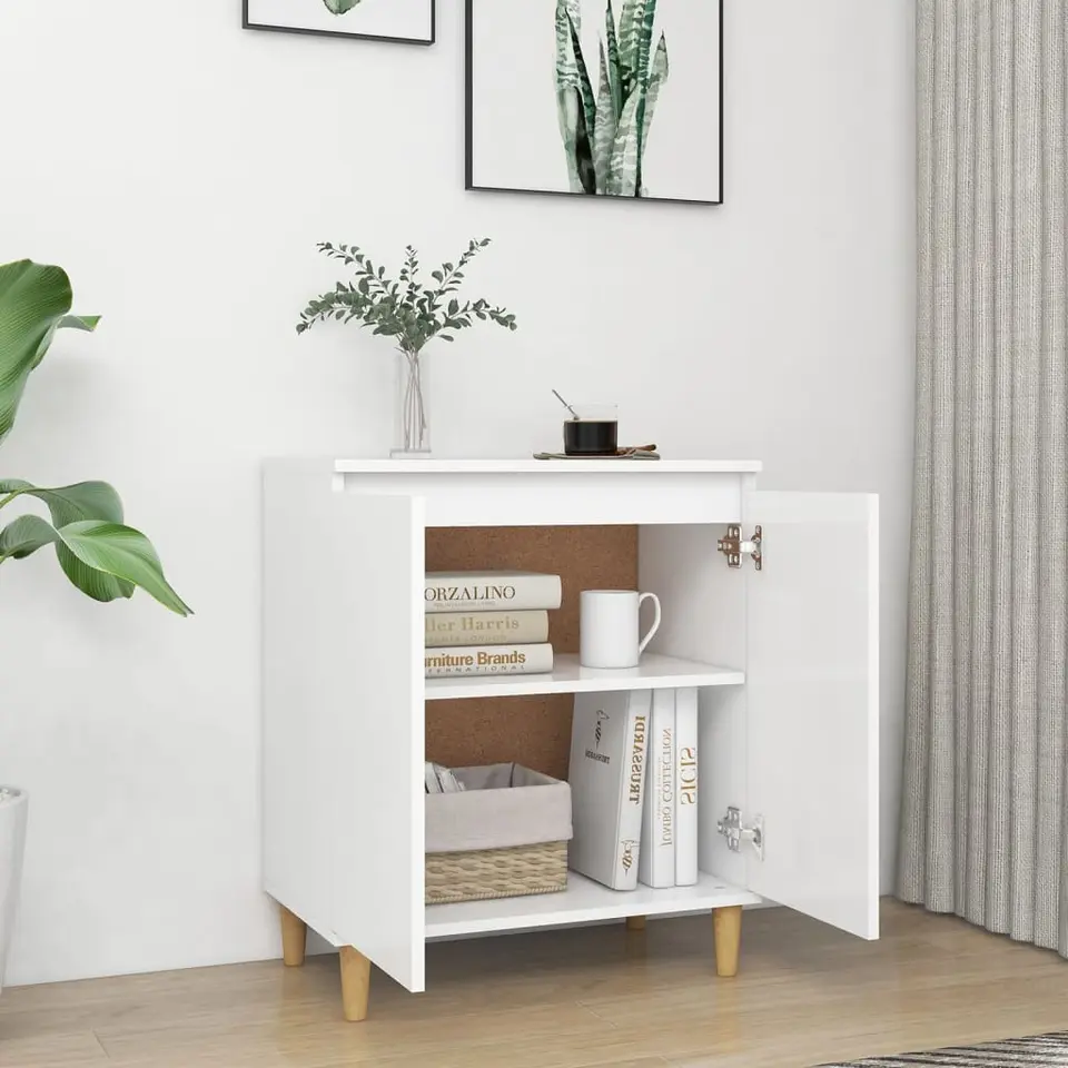 vidaXL - Dressoir - Wit - Bewerkt hout