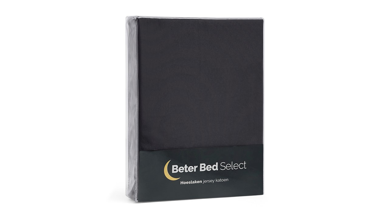 Hoeslaken Beter Bed Select Jersey topper donkergrijs