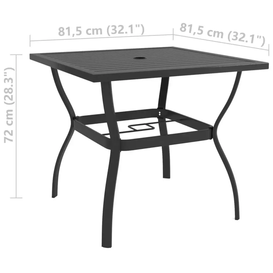 vidaXL - Tuinset - Grijs - Staal - 80 cm tafellengte