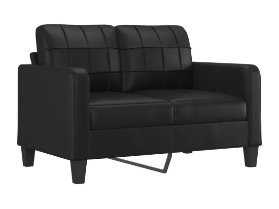 Ensemble de canapés 3 pcs avec coussins noir similicuir