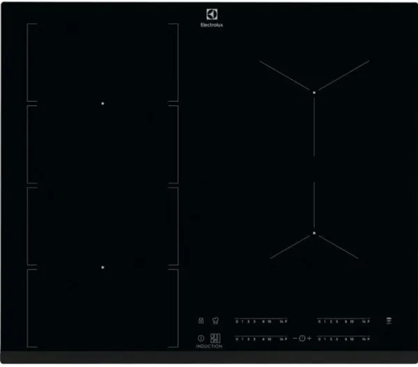 Electrolux EIV654 - Induktions kogeplade - 4 plader - Niche - bredde: 56 cm - dybde: 49 cm - med kantet front - sort