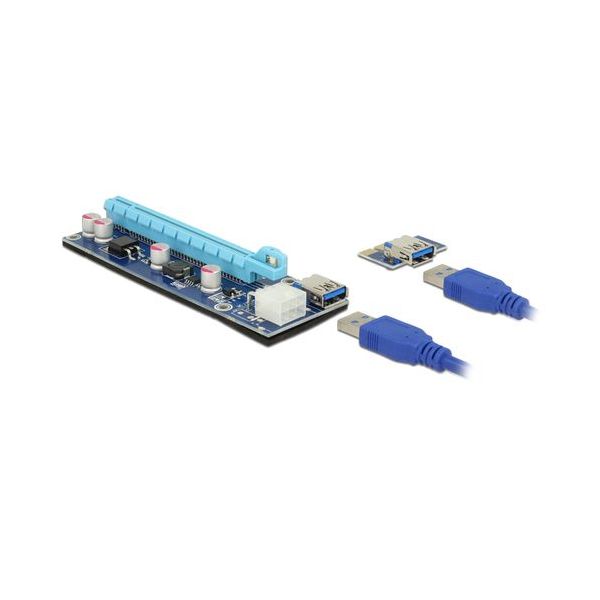Delock Riser Card Pci Express x1 > x16 com 60 cm USB Cabo - 41426