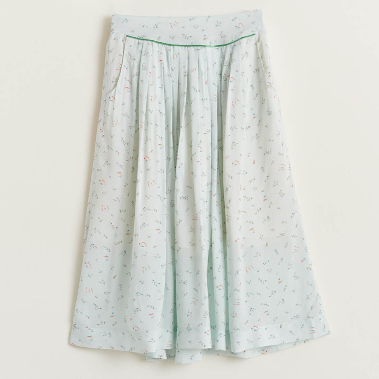 Bellerose Jupe Amazone mi-longue imprimée bleu clair