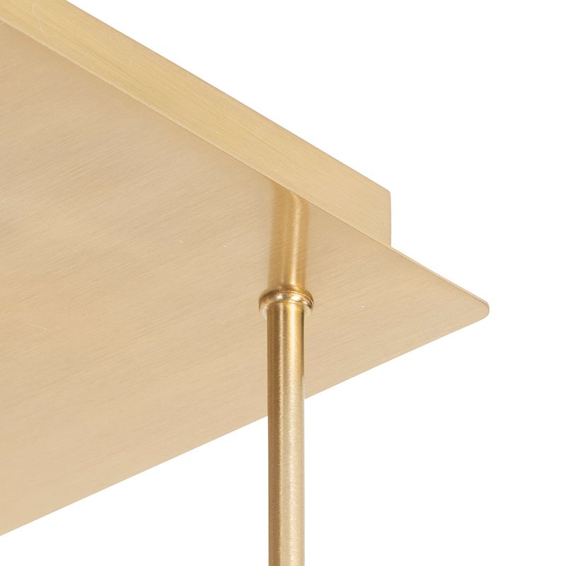 Moderne plafondlamp goud 9-lichts met smoke glas - Athens