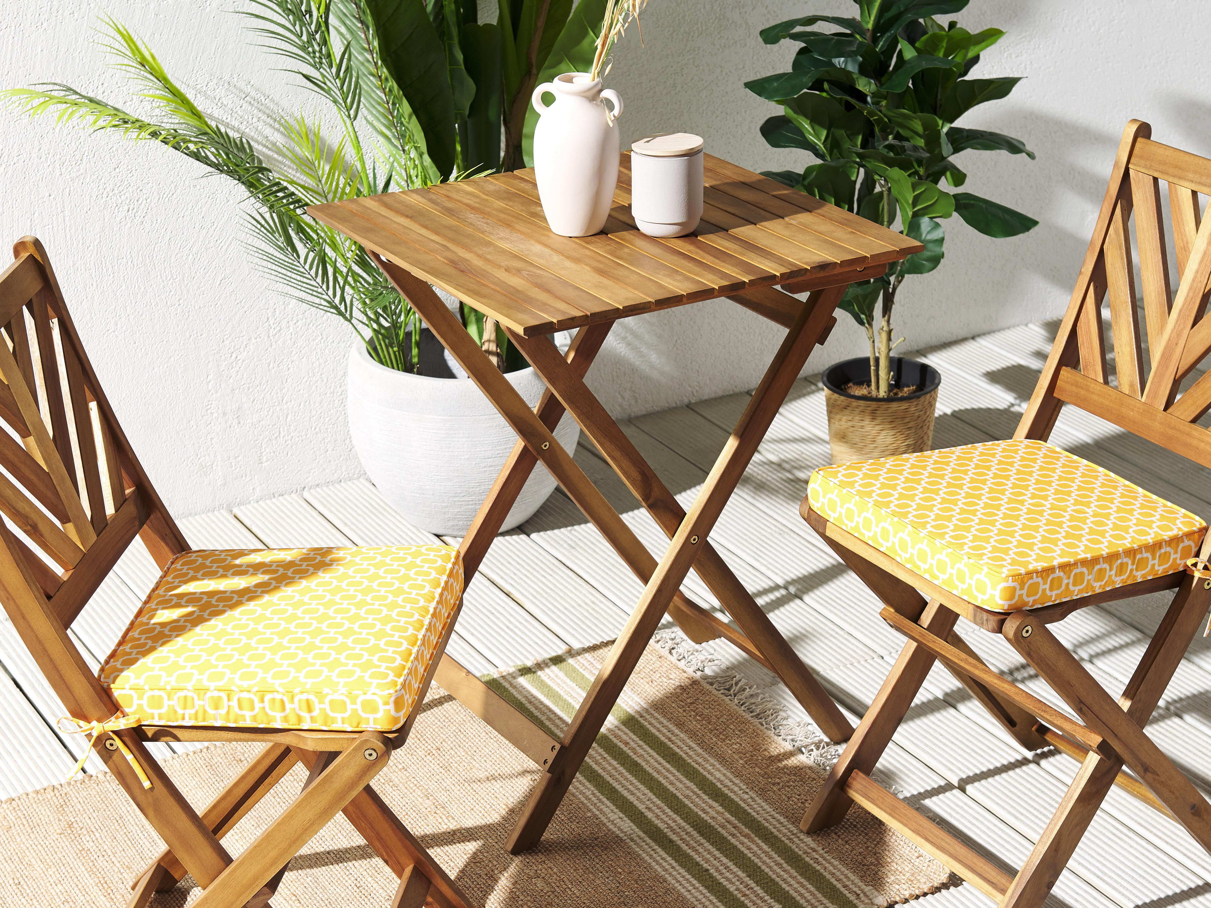 Set van 2 tuinzitkussens TERNI 37 x 34 cm Geel