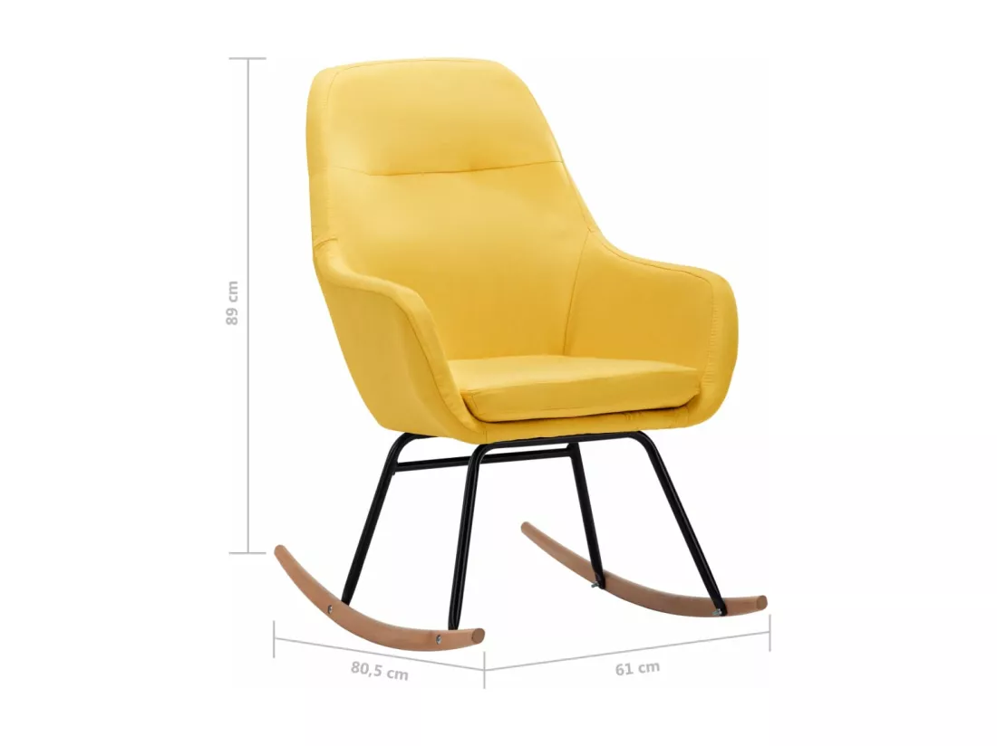 Chaise à bascule Jaune moutarde Tissu