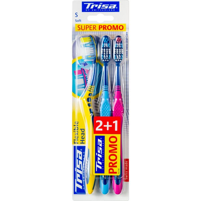 TRISA Flexible Head Zahnbürste Trio<br>3 Stück, soft