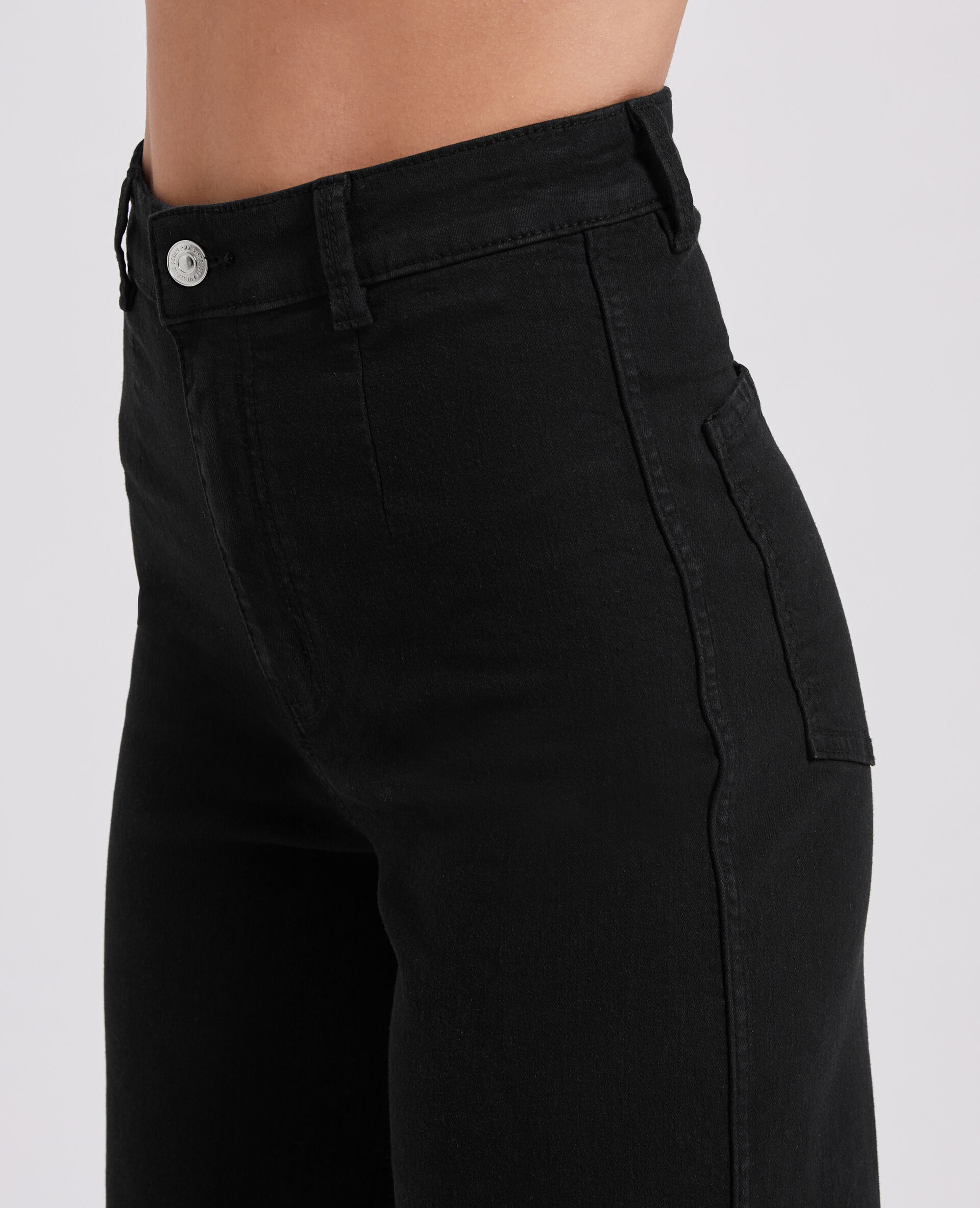 Jean wide taille haute - Noir