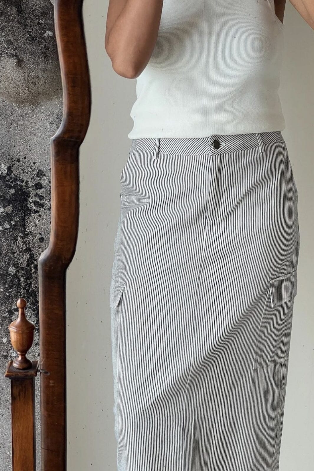 Neo Noir Sannie Stripe Skirt