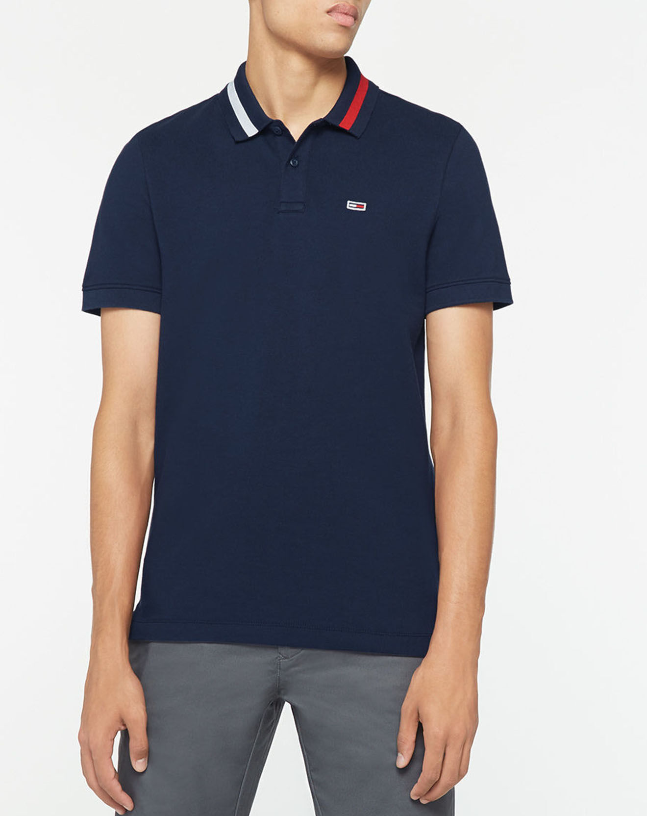 Tommy Jeans Polo Flag bleu marine