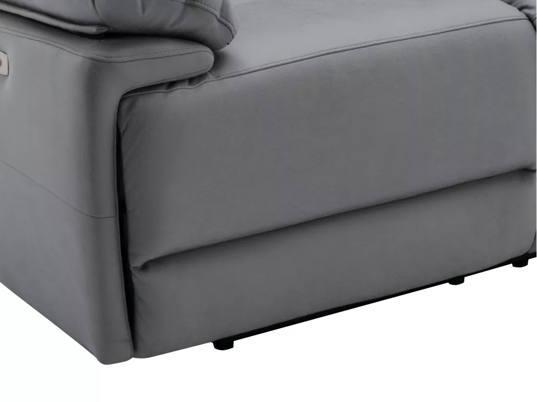 Canapé 3 places relax électrique en tissu gris DOLENE