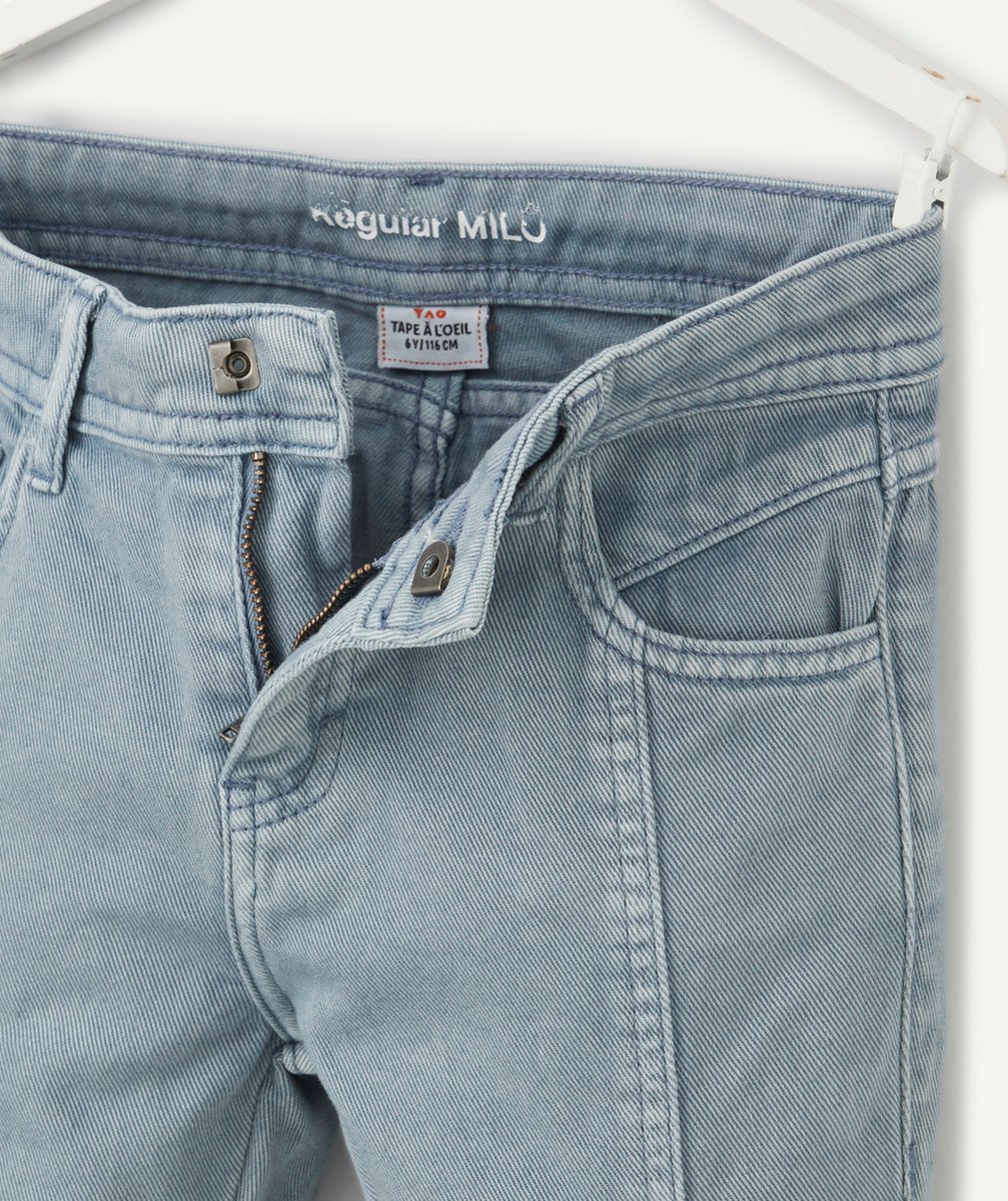 MILO LE PANTALON GARÇON EN COTON GRIS BLEU AVEC POCHE