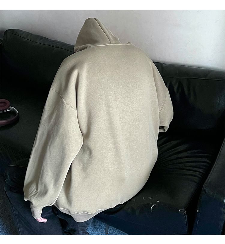 POSI - Effen hoodie met fleecevoering