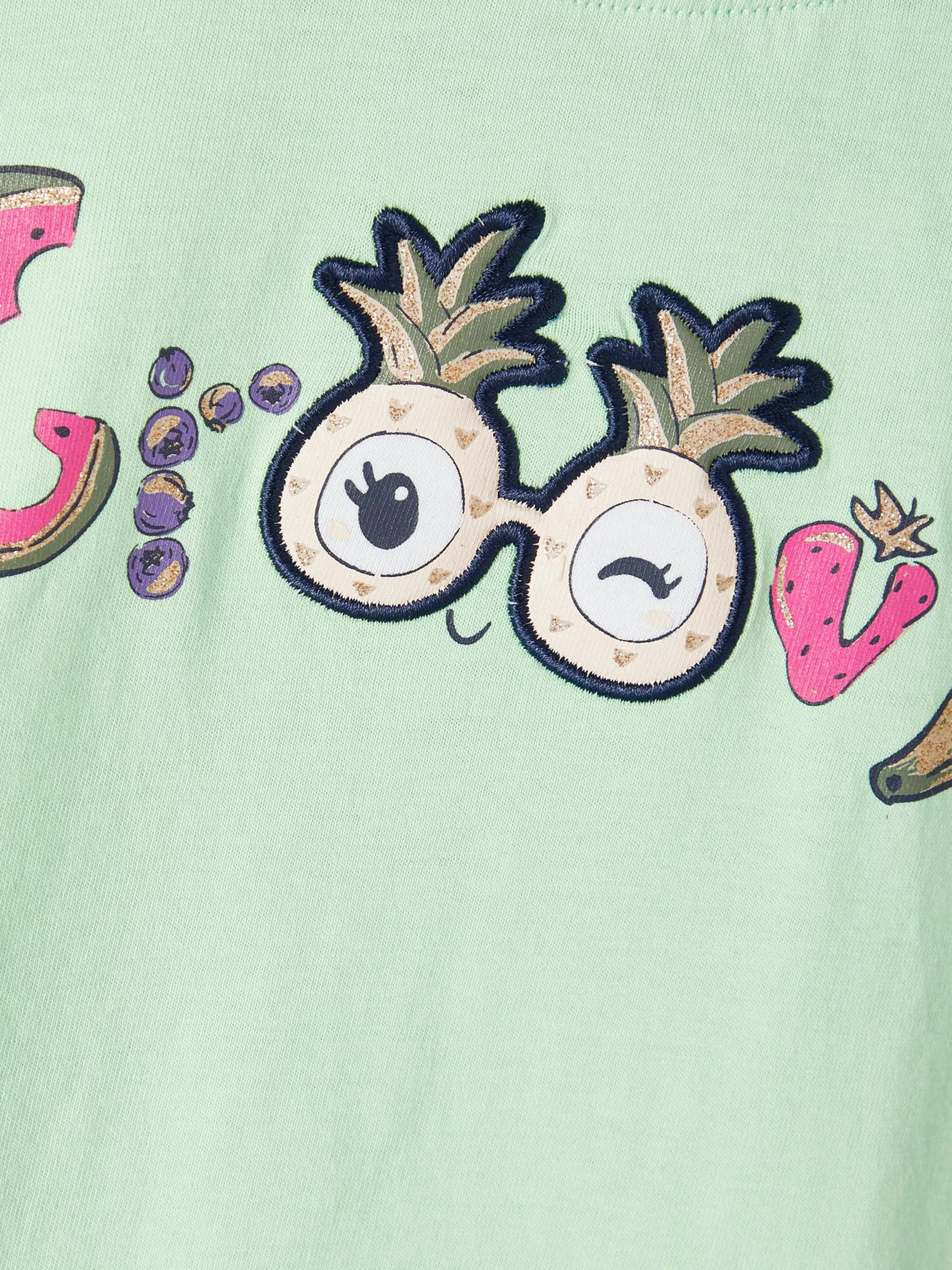 Mädchen Shirt mit Glitzerprint