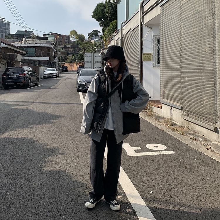 CRIBI - Effen oversized hoodie met rits