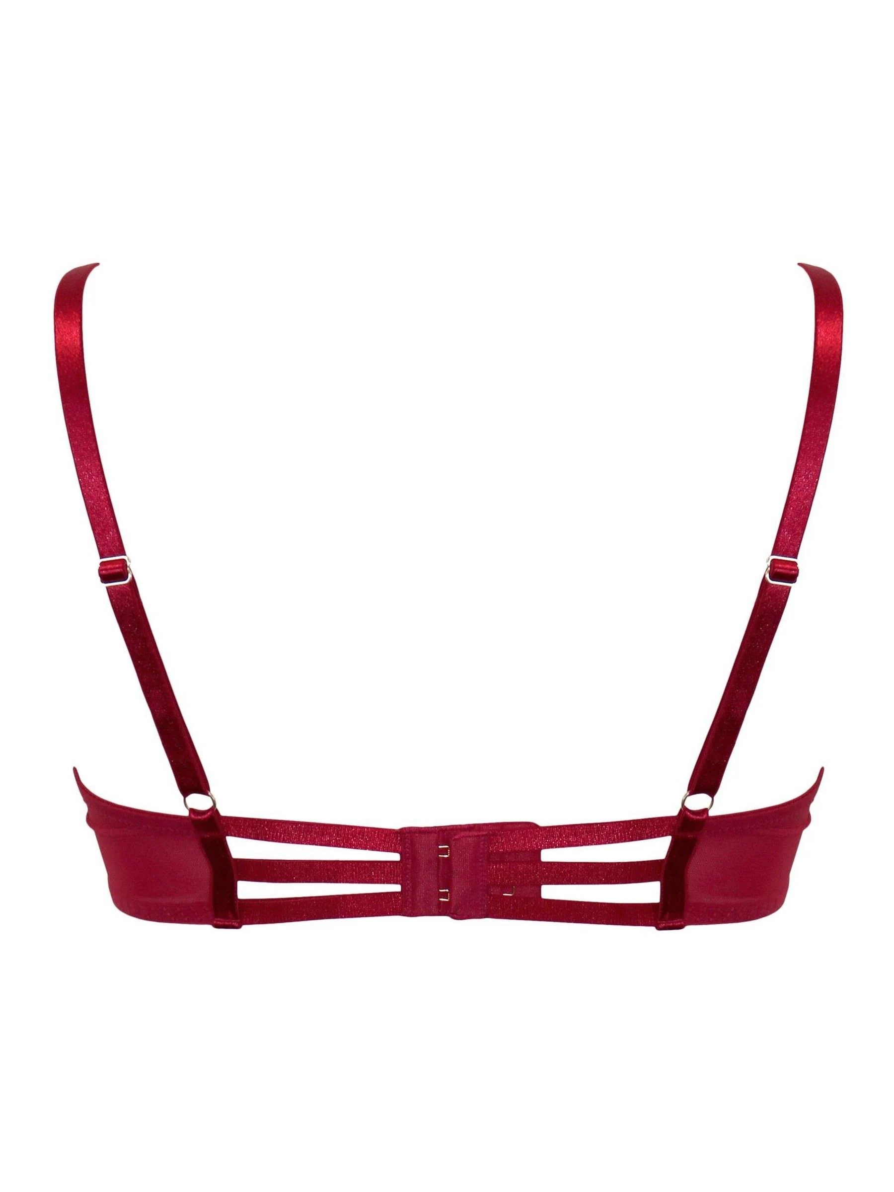 Rood - Pour Moi India Bold Floral Embroidery Non Pad Bra